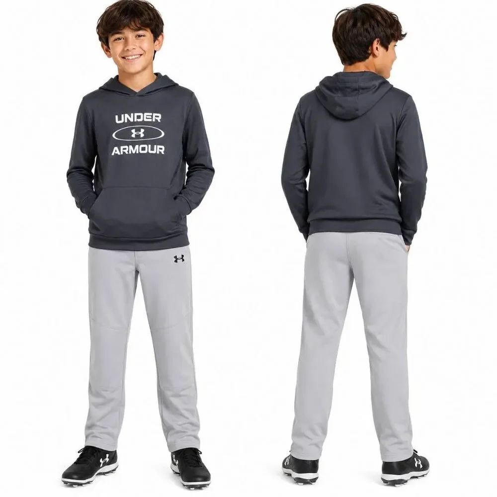 Under Armour Boys Black Hoodie YXL Loose Fit Pullover